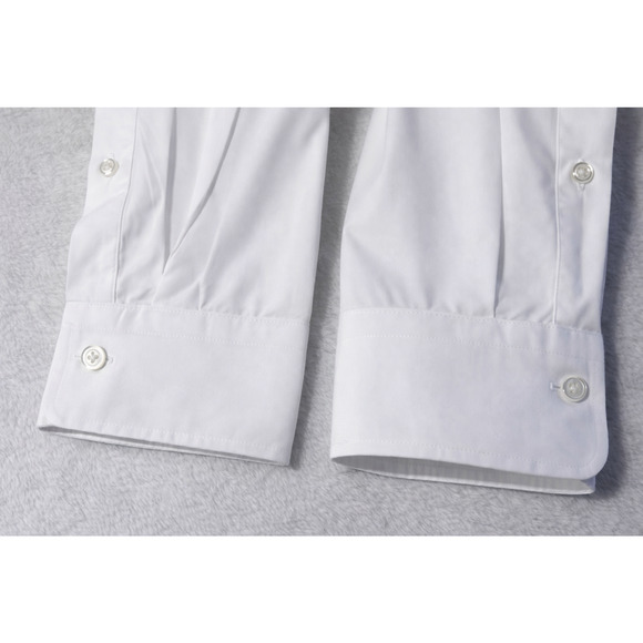 Christian Dior Mens 17x34 White Designer Dress Shirt Concealed Hidden Button - Picture 10 of 16
